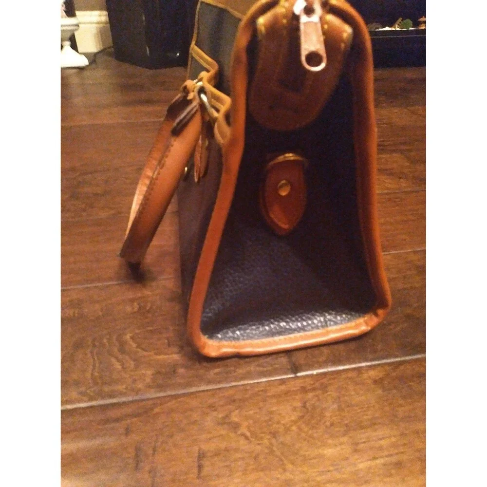 Dooney‎ & Bourke Satchel Handbag Top Handle Leather Trim Vintage Purse